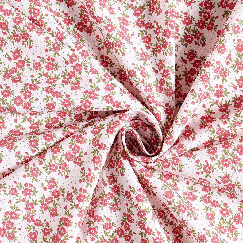 Popelina de algodón Mar de flores – rojo/blanco,  image number 3