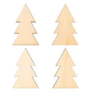 Decoración de madera colgante Abeto de Navidad Conjunto[ 7-10  x 5-9 cm ] | Rico Design – naturaleza, 