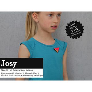 JOSY - Camisa raglán y vuelta en los hombros, para niña, Studio Schnittreif  | 86 - 152, 