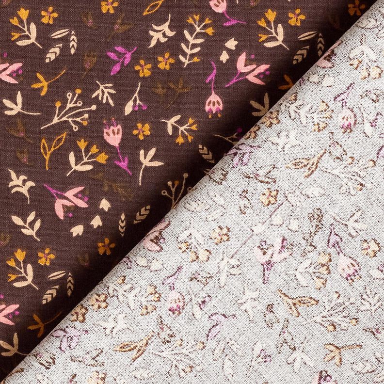 Tela de algodón Cretona Ramas pequeñas – marrón oscuro/uva,  image number 4