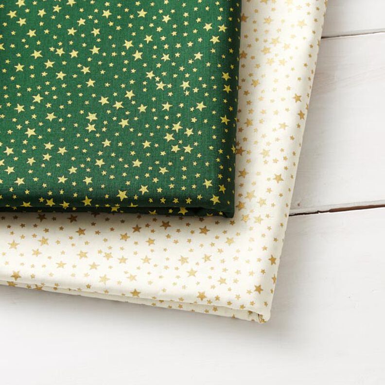 Tela de algodón Cretona Cielo estrellado navideño pequeño – blanco,  image number 3