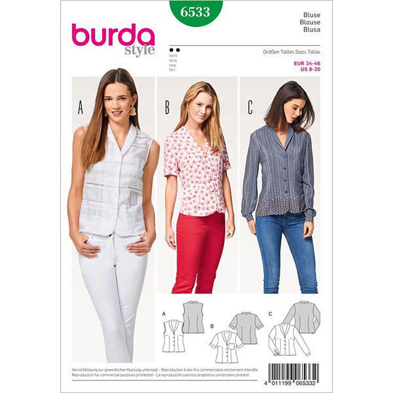 Blusa, Burda 6533,  image number 1