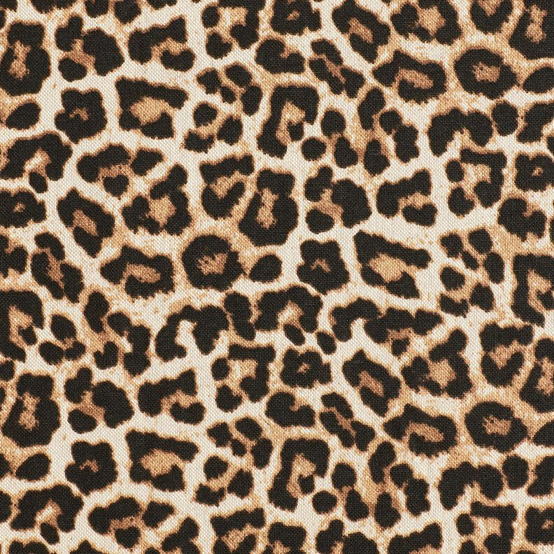 Tela decorativa Panama media Elegante estampado de leopardo – negro/naturaleza,  image number 1