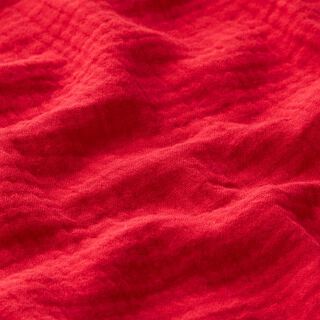 GOTS Muselina/doble arruga | Tula – rojo rubí | Retazo 50cm, 