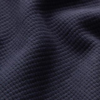 Jersey de algodón tipo gofre mini Uni – azul marino | Retazo 50cm, 