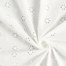 Tela de algodón con bordado de ojales y flores pequeñas – blanco,  thumbnail number 3