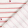 Tela de jersey de algodón Rayas y corazones – blanco lana/rosa antiguo,  thumbnail number 4
