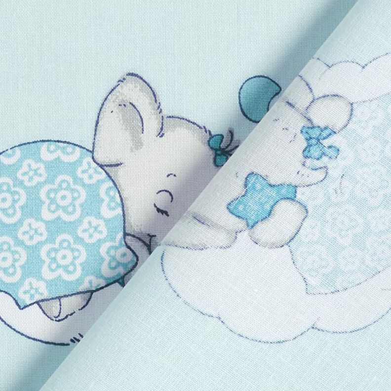 Tela de algodón Cretona  Elefante durmiente – gris/azul,  image number 4