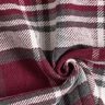 Tejido de abrigo con reverso de piel a cuadros – burdeos/gris pizarra,  thumbnail number 3