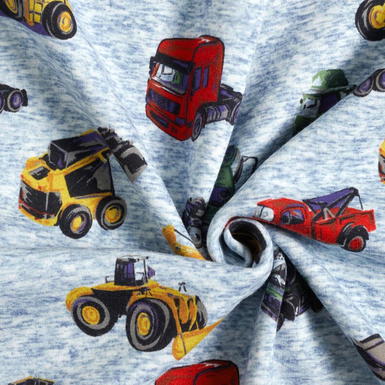 Polar alpino Camiones y excavadoras &ndash; azul vaquero/gris | Retazo 70cm,  image number 3
