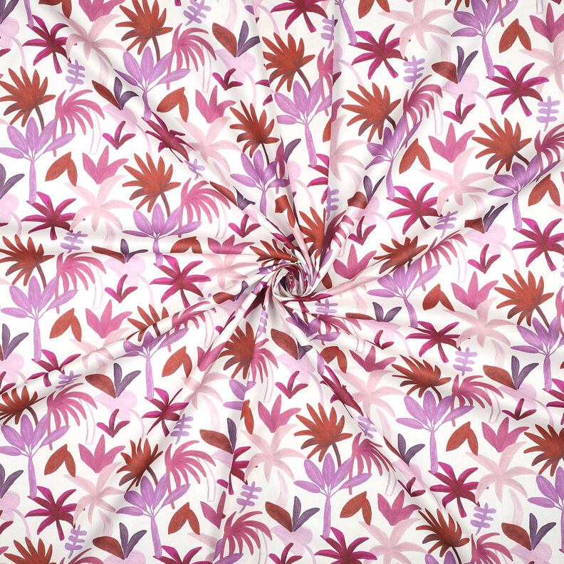 Gasa de algodón con palmeras | Nerida Hansen – blanco/uva,  image number 3