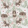 Tela de algodón Cretona Gatos en el prado de flores – gris plateado,  thumbnail number 1