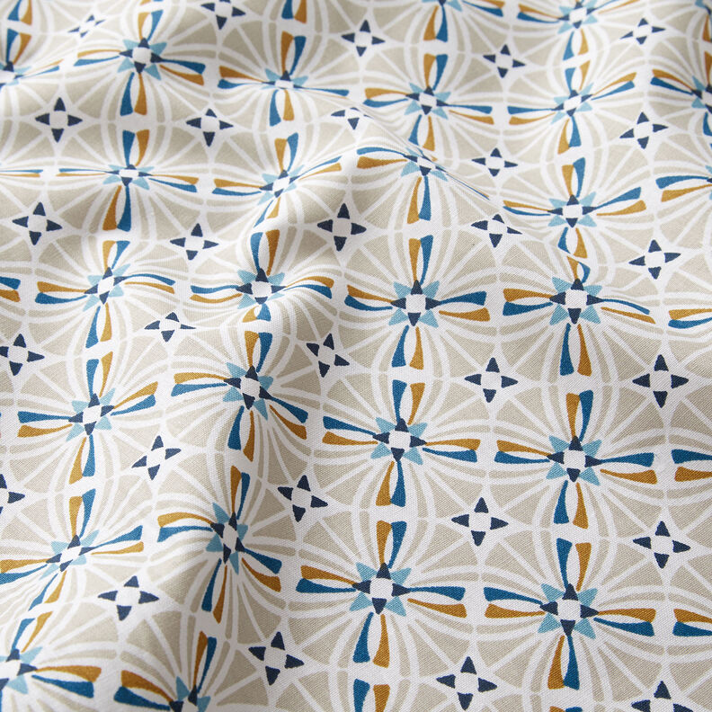 Tela de algodón Cretona Azulejos redondeados – azul,  image number 2
